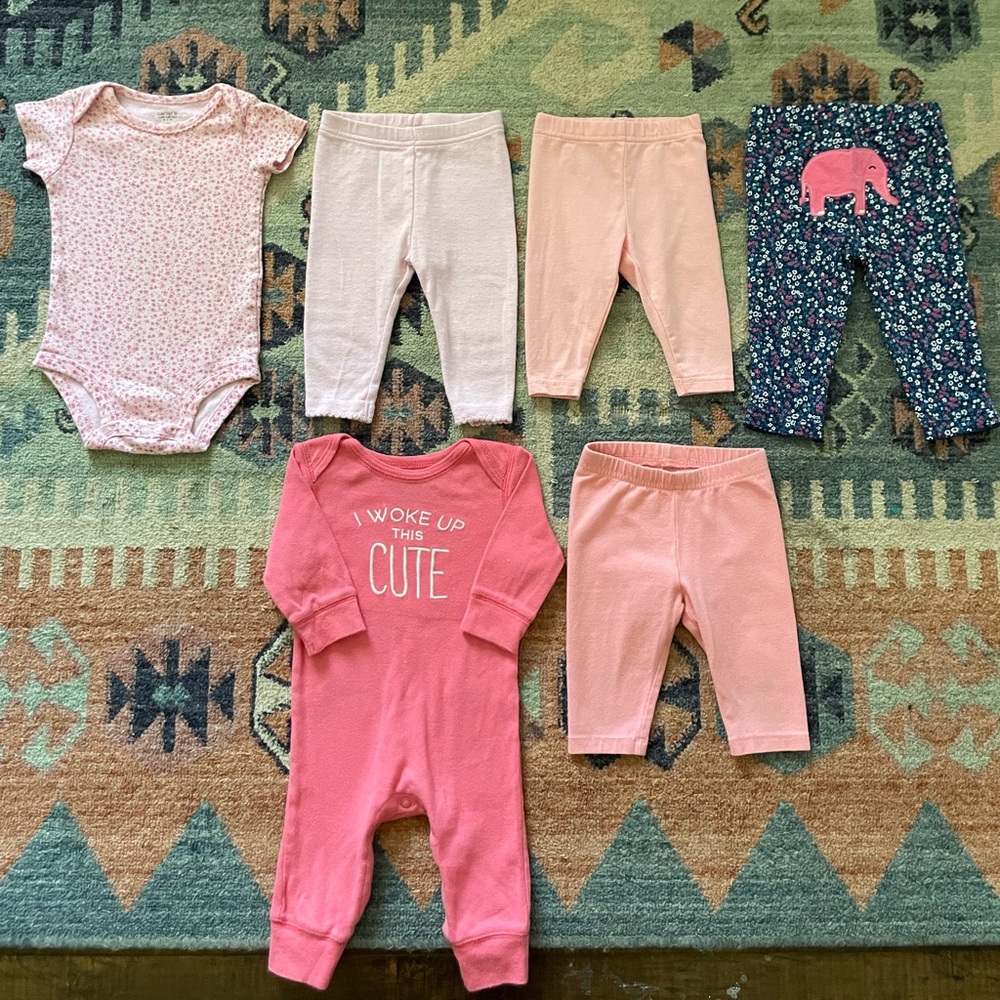 3 month baby clothes lot. All used. 6 pieces total.